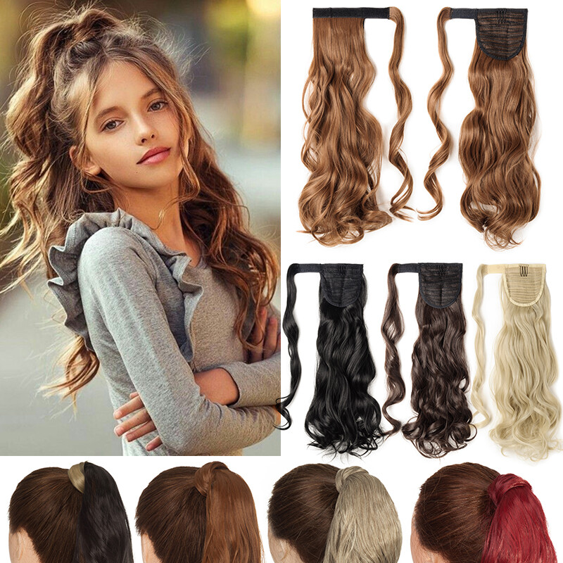 Thick Ponytail Wavy Clip In Hair Extension Ombre Extensions Fake Long Hair Piece