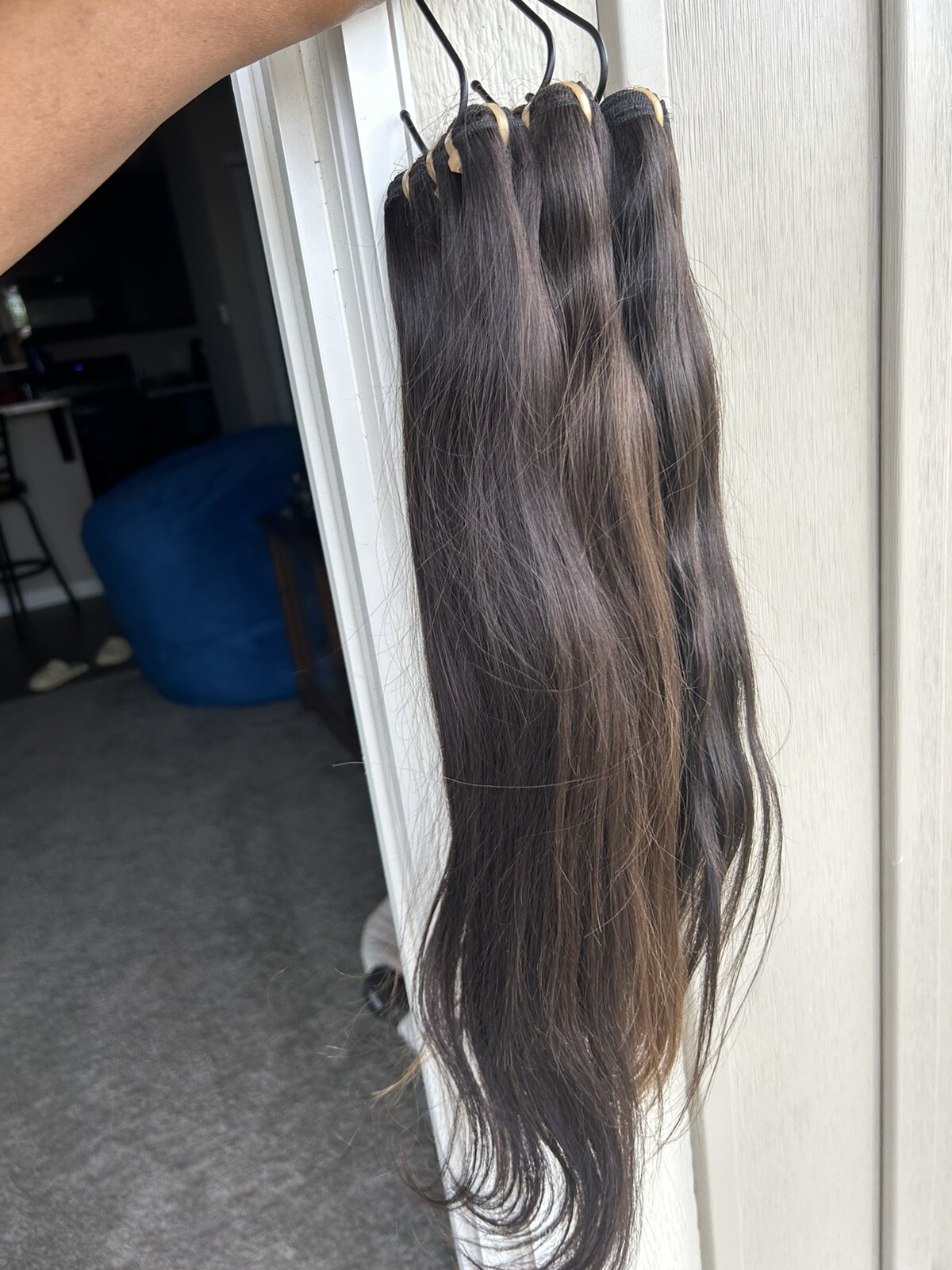 Raw indian hair ( Single donor) from indian temples 18”18”20” with 16” 5*5 closu
