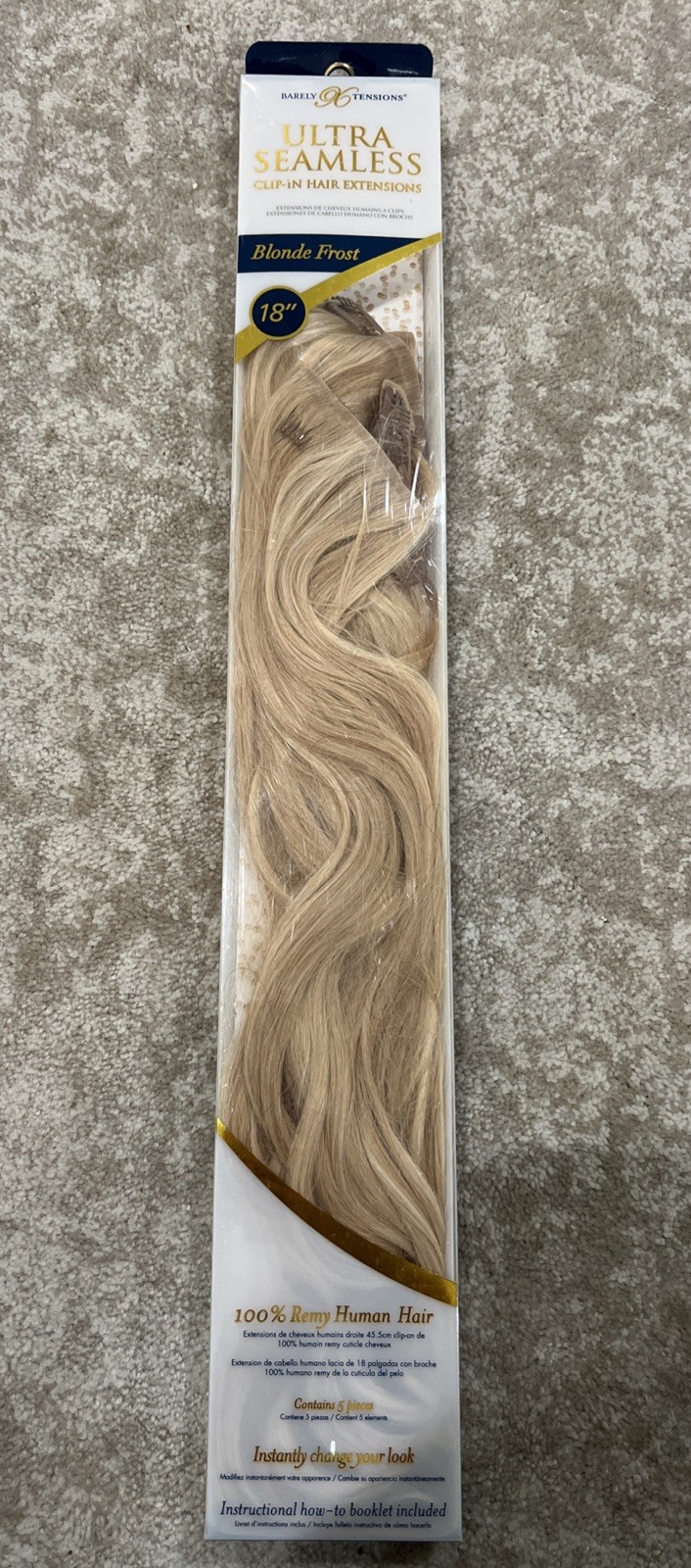 Barely Xtensions Ultra Seamless Clip In Hair Extensions Blonde Frost 18 “