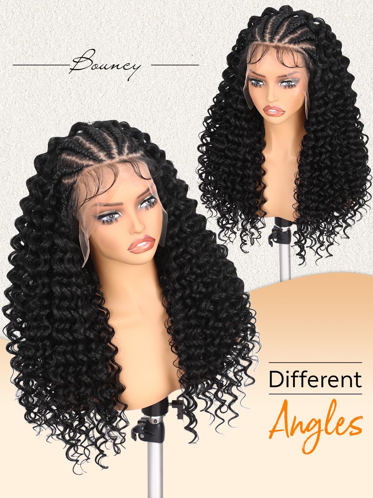 Lady Miranda 13X6 Lace Front Braided Wigs For Black Women Cornrow Braided Wig