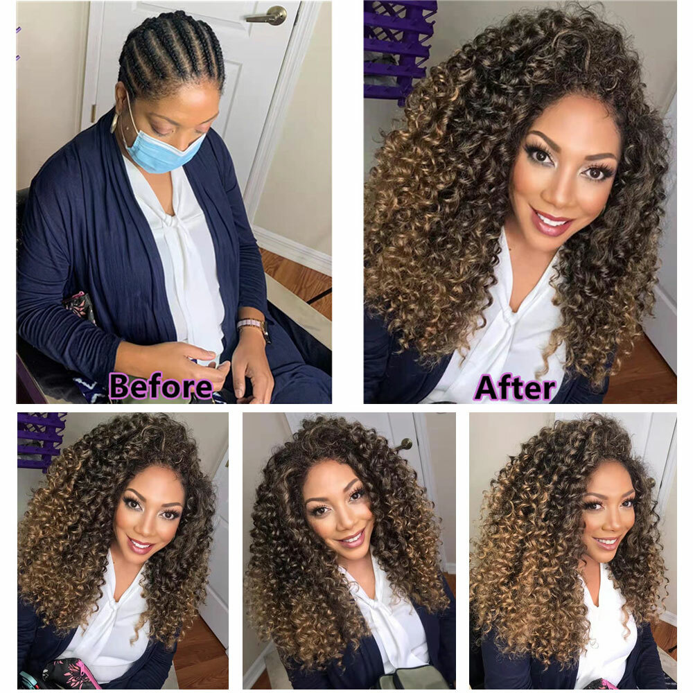 Water Wave Braids Curly Crochet Braiding Hair Extensions Boho Weave Braid Ombre
