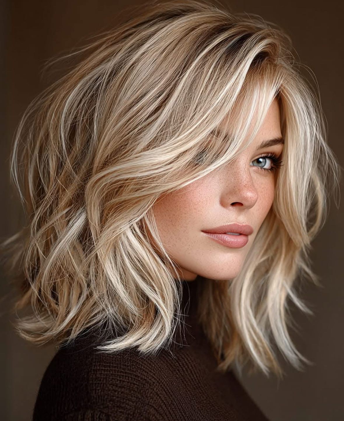 Short Honey Blonde Balayage Wavy Wigs 100% Human Hair Lace Front Wigs