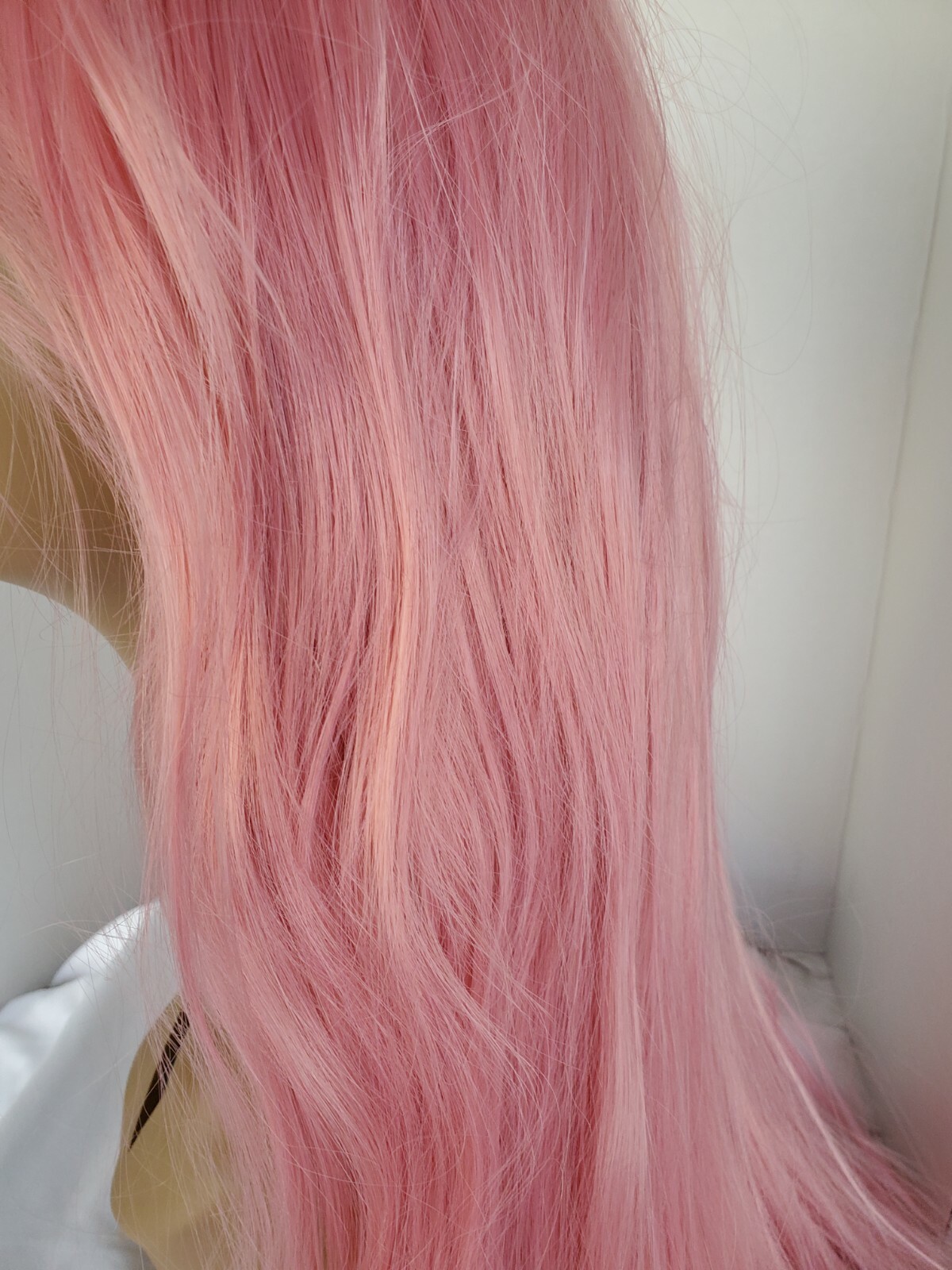 Long Pink Wig Cosplay Party Halloween Wig Full Synthetic Anime Adjustable Cap