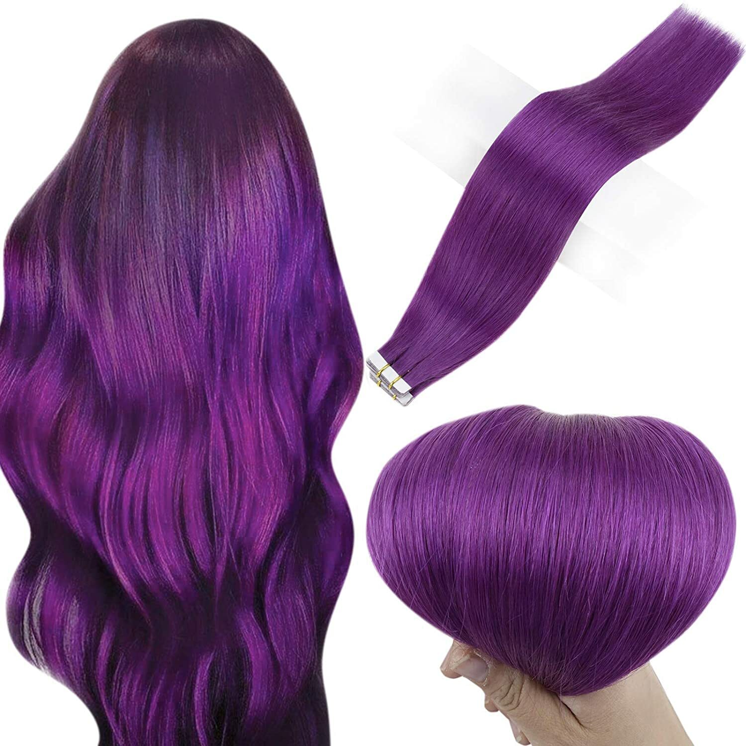 Seamless Tape in Human Hair Extensions Invisible Skin Wefts Remy Brazilian Hair