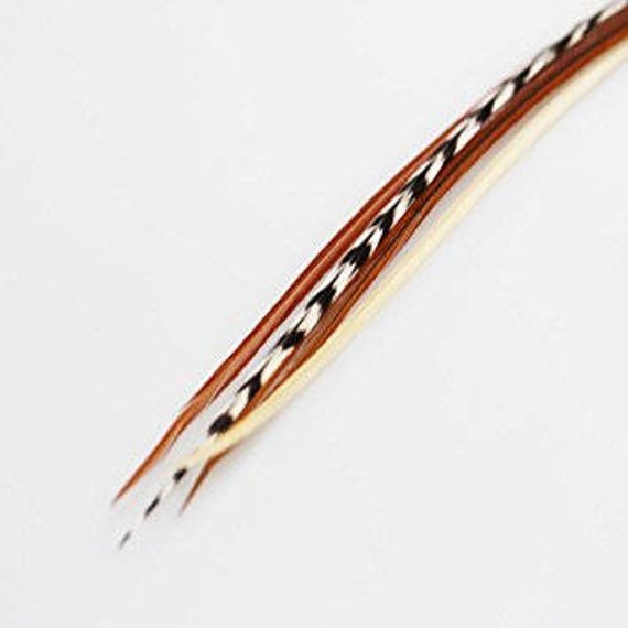 4-6 inch Beautiful Natural Beige,Brown 100% Real Hair 5 Feather Extensions bond