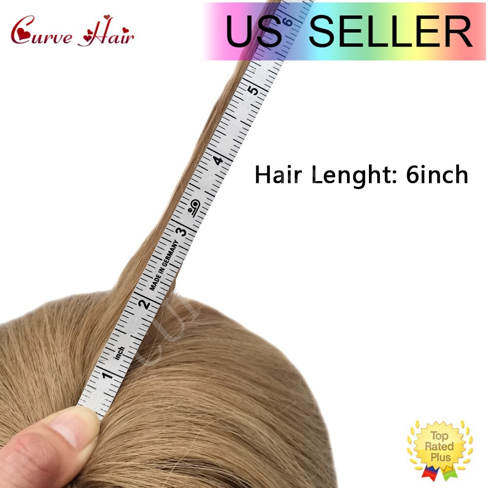 Mens Toupee Human Hair Systems Full Poly Thin Skin Hair Piece Replacement System