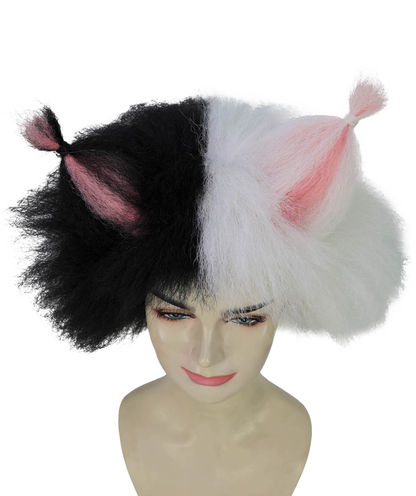 Victoria, Multiple Fluffy Cat Women Wig with Pink Ears, Breathable Capless Cap