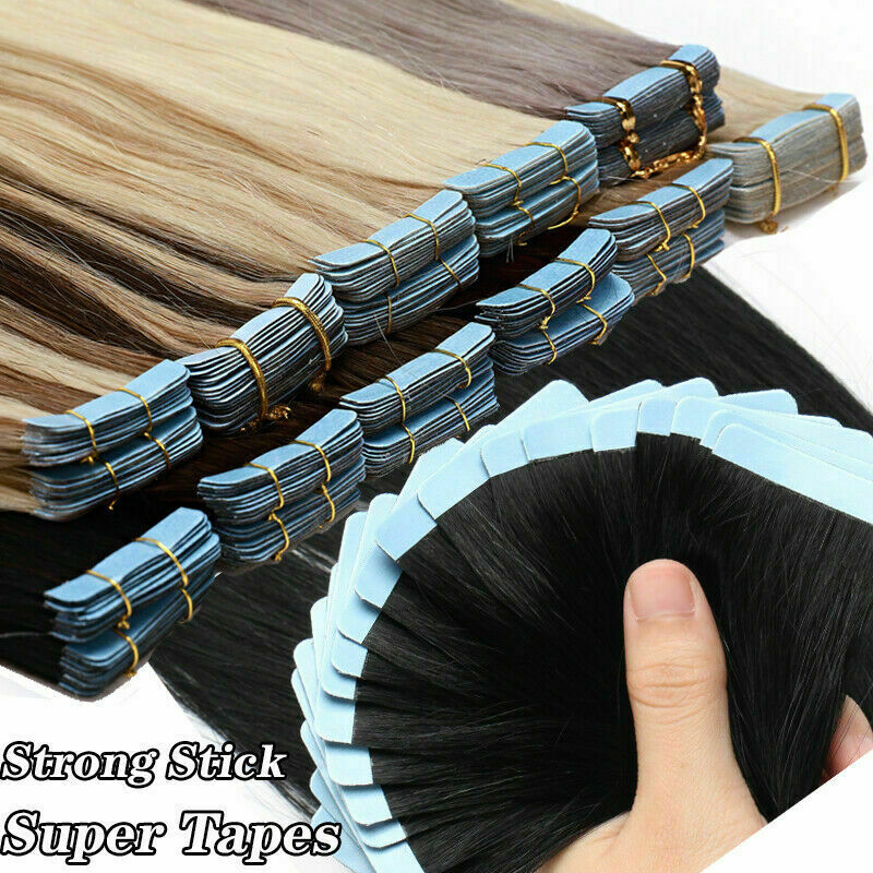Invisible Tape In Hair Extensions Real Remy Skin Wefts Seamless Tape Hair Blonde