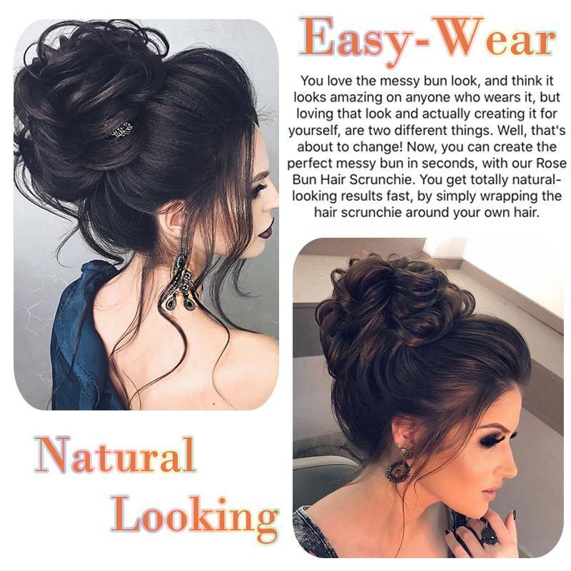 Extra Large Messy Bun Hair Extensions Scrunchie Wrap Ponytail Updo Hair Piece US