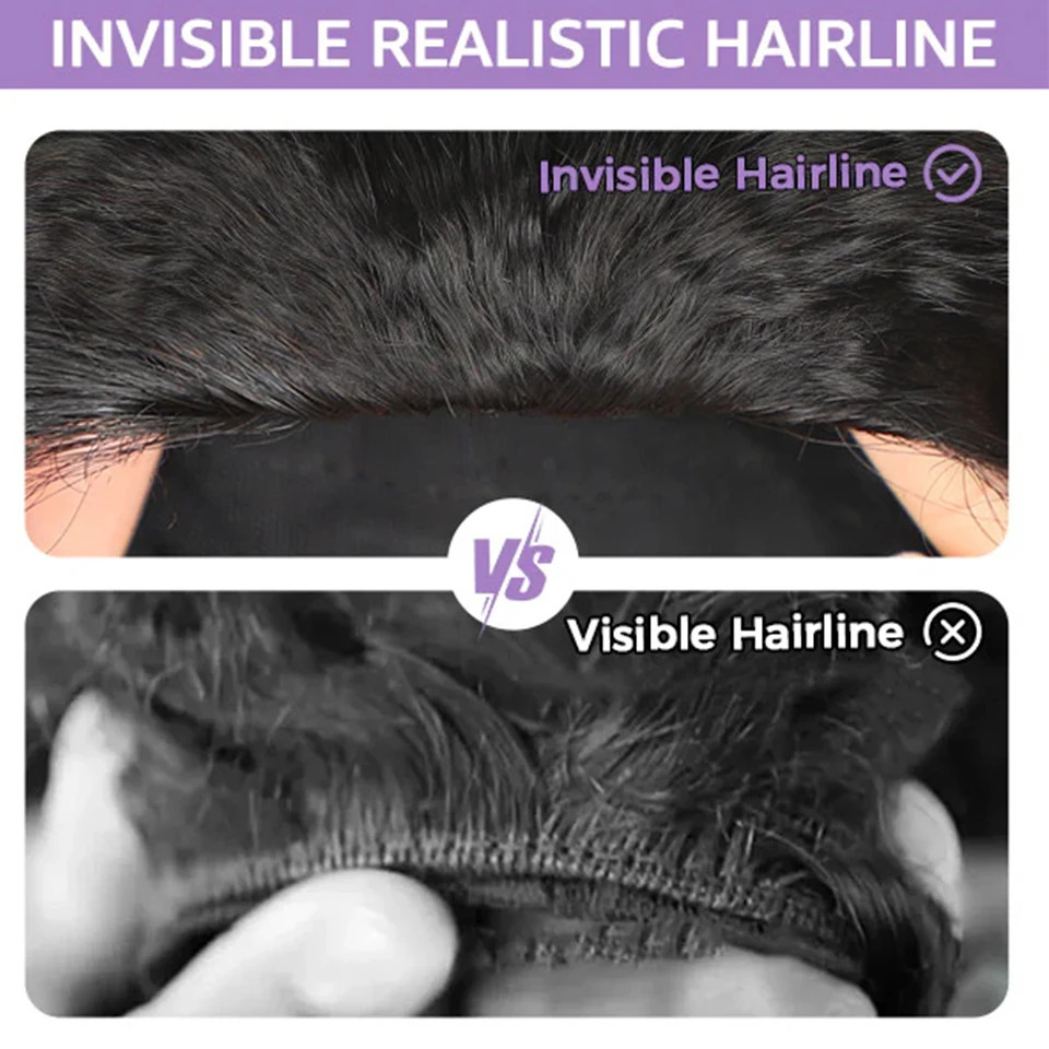Half wig human hair straight headband wig upgrade 3-in-1half wig with drawstring