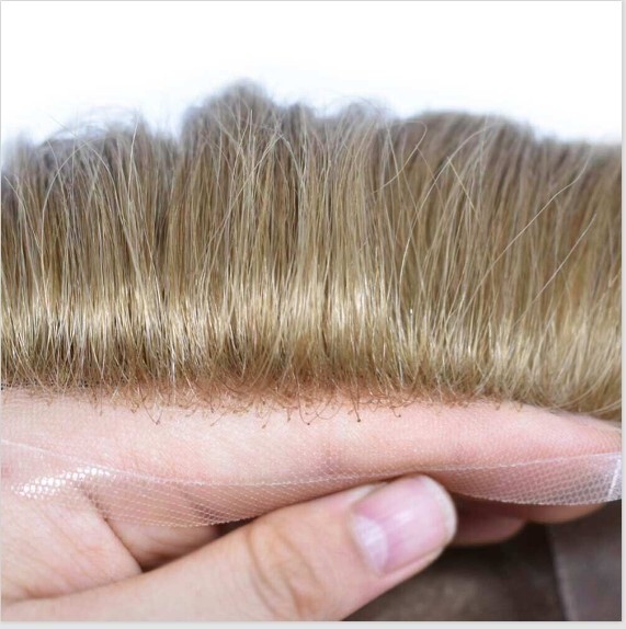 Swiss Lace Front Mens Toupee Poly Skin Hairpieces Human Hair Replacement System