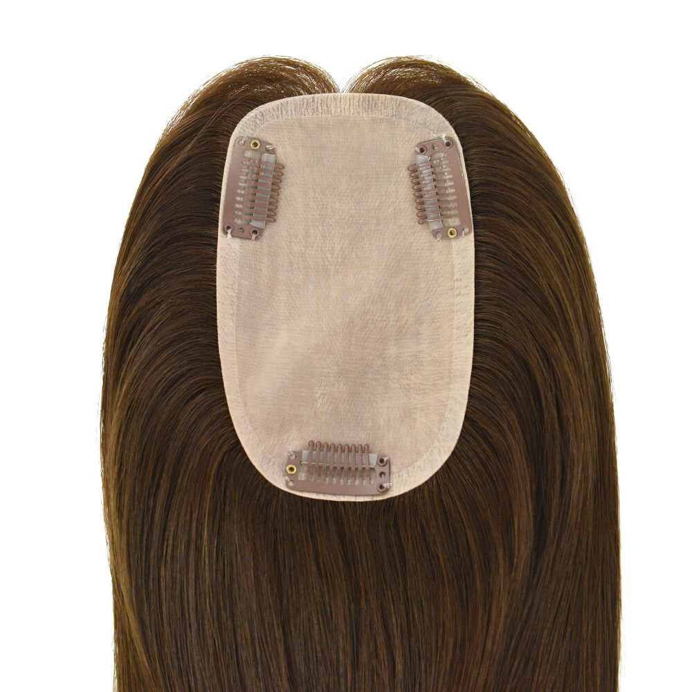 Topper for Women Human Cuticle Remy Hair Silk Top Mono Piece Long Hair 15” TP35