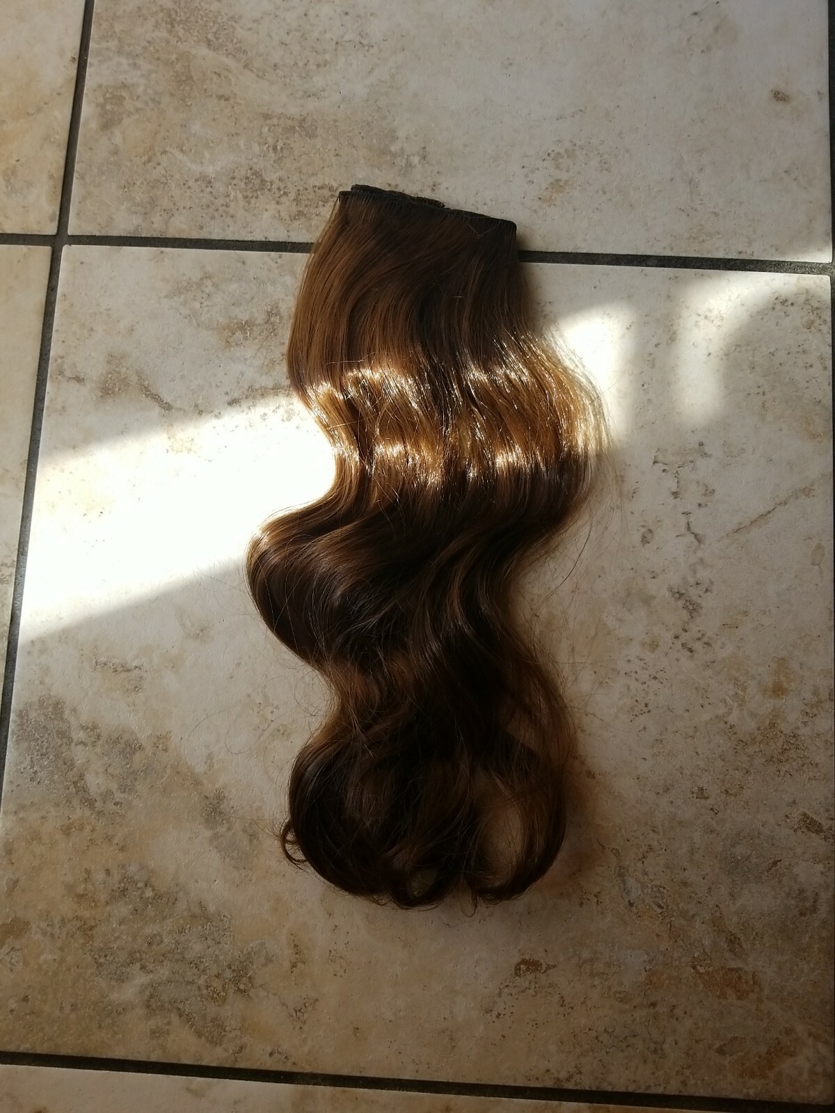 Brown mix color One Piece Hair Extension 3/4 Full Head Clip (Synthetic)