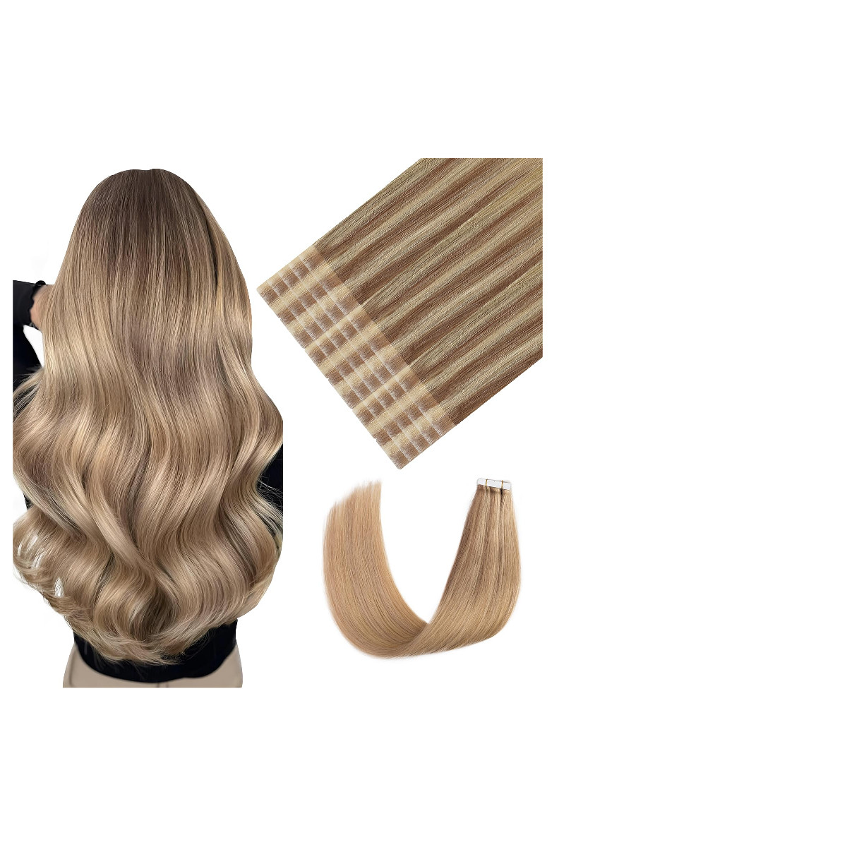 Youngsmile Injection Tape In Hair Extensions Human Hair Balayage 10/27/27