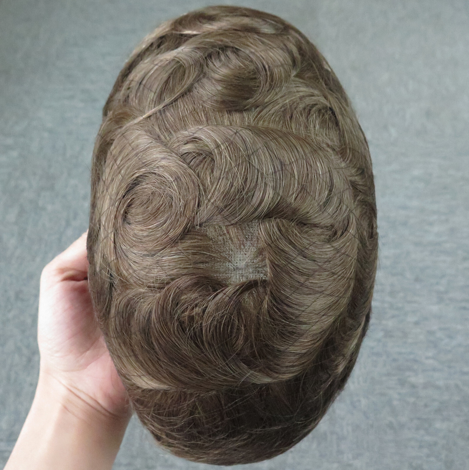 Mens Toupee Swiss Lace Remy Human Hair Systems Medium Blonde Hairpieces #18