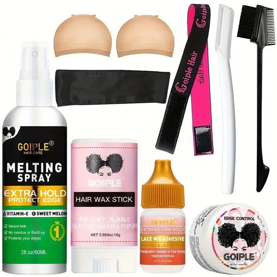 GOIPLE Wig Styling Kit Bonding Glue Wax Stick Edge Control Gel Long Lasting