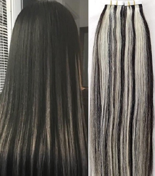18″,20″ 100grs,40pcs, 100% HIGHLIGHTED Human Tape In Hair Extensions #1B/613