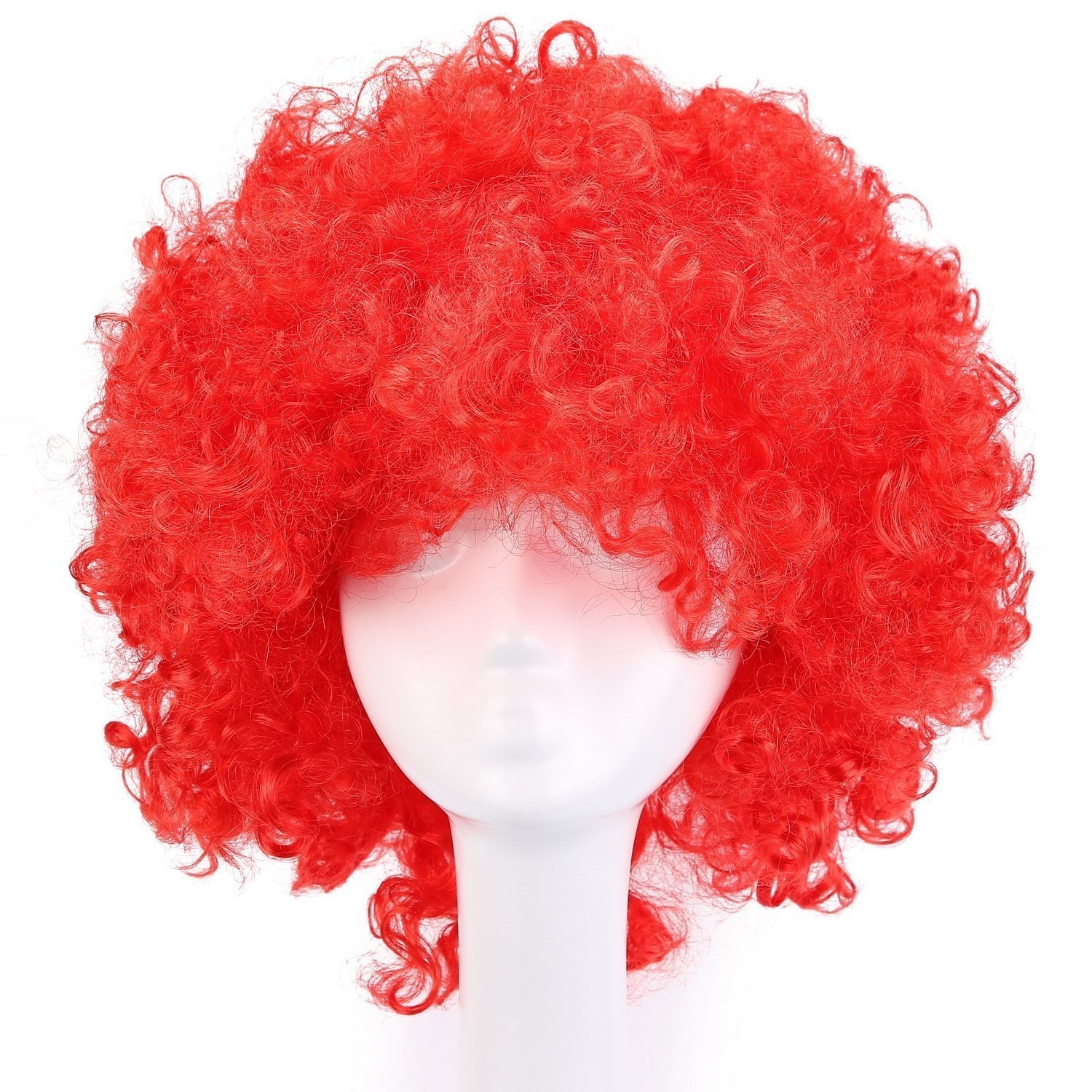 35cm Fashion Holiday Fluffy Funny Show Clown Wig, Red, Costume Party Accessory
