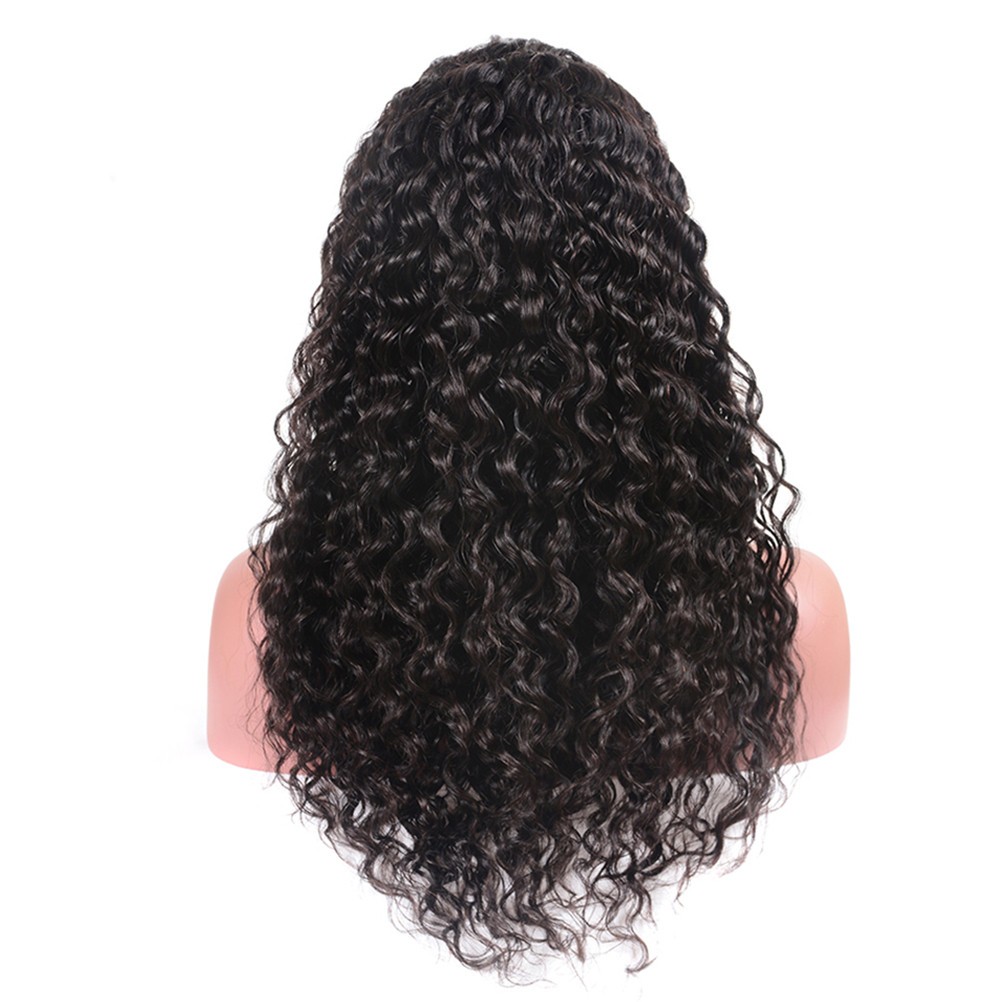 Women Small Curly Hair Wig Front Lace Wig Cover Natural Looking Black Styling