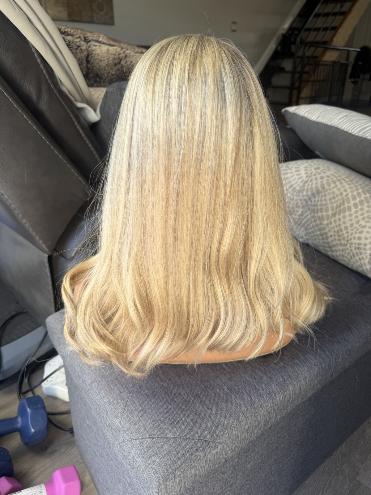 European Texture human hair wig Pre Owned Small Wig 18 Inches Lace Top