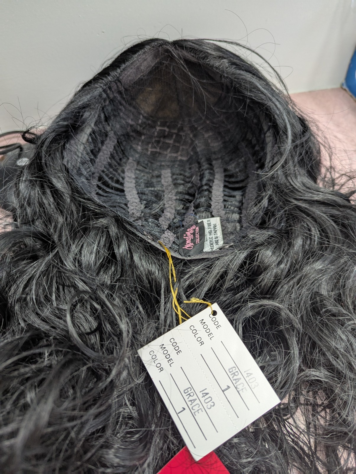 Gorgeous Synthetic Loose Curly Wig Color 1 Jet Black Permanent Center Part