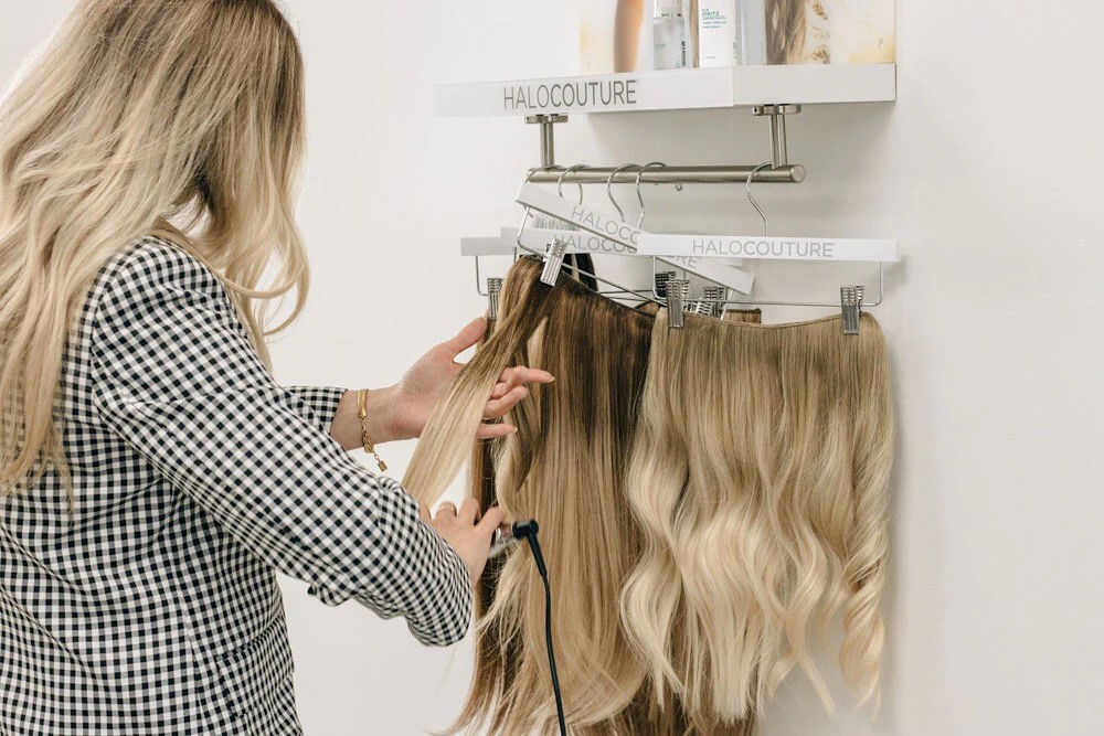 Halo Couture Extensions Hanger (Pack of 10, 20, 50, or 100 Wooden Hangers)