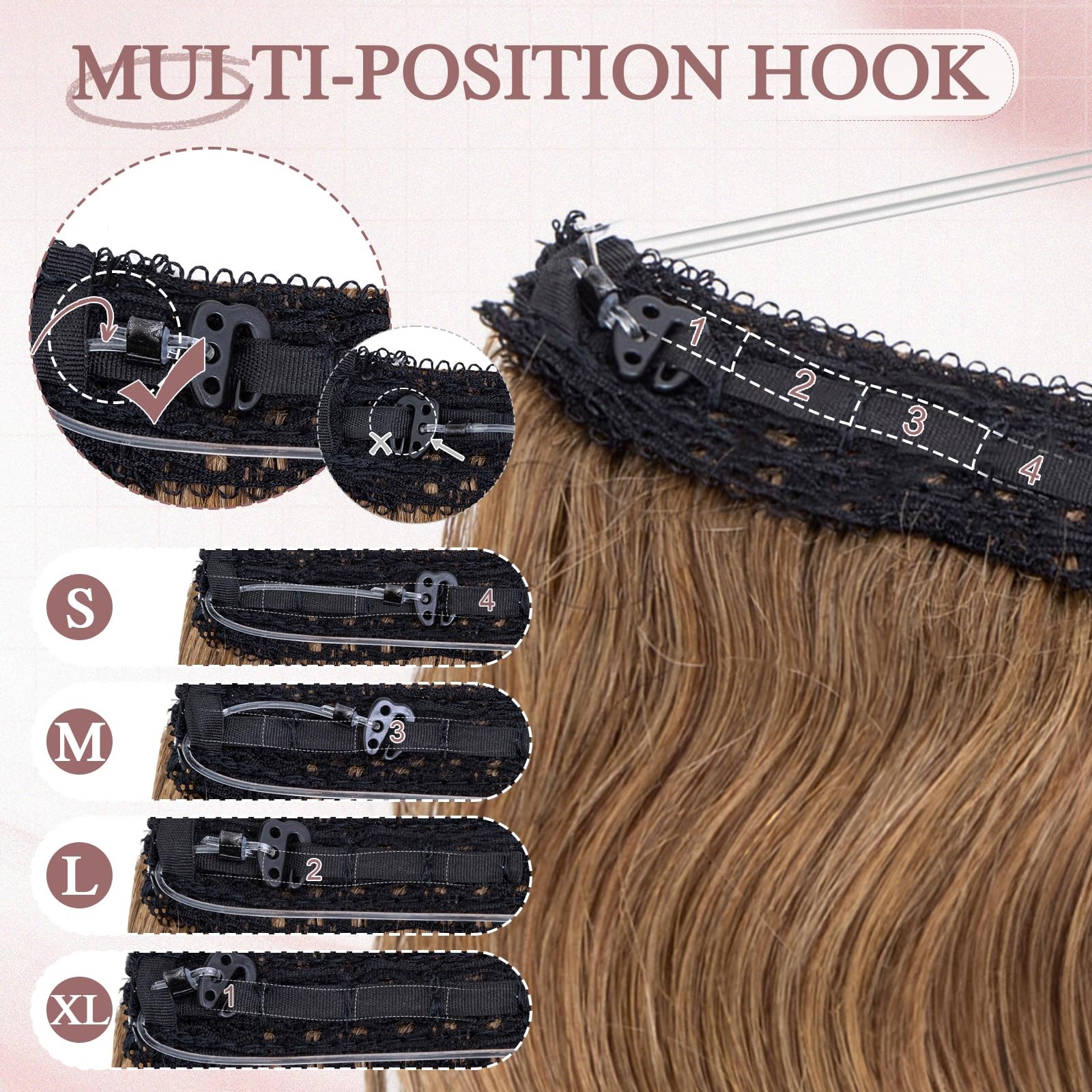 Sego Pro Halo Hair Extensions Real Human Hair Wavy Invisible Wire Hairpiece