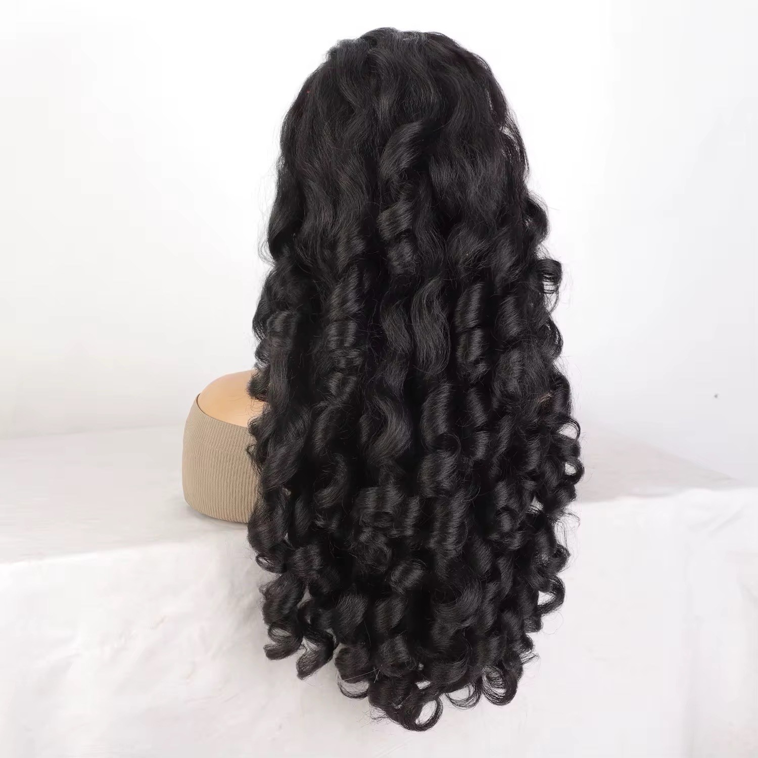 26”long Curly Drawstring Ponytail Extension Synthetic Hair Piece Black 1B