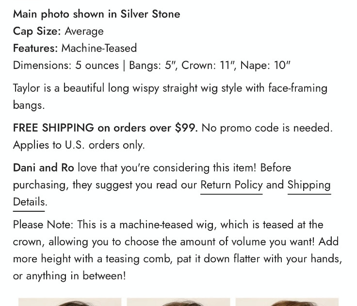 Godiva’s Secret Wigs “Taylor Wig” Silver Stone LARGE Cap