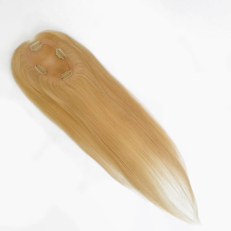 Women’s Clip-on Mono Base Hairpiece Virgin Hair 5” X 3”