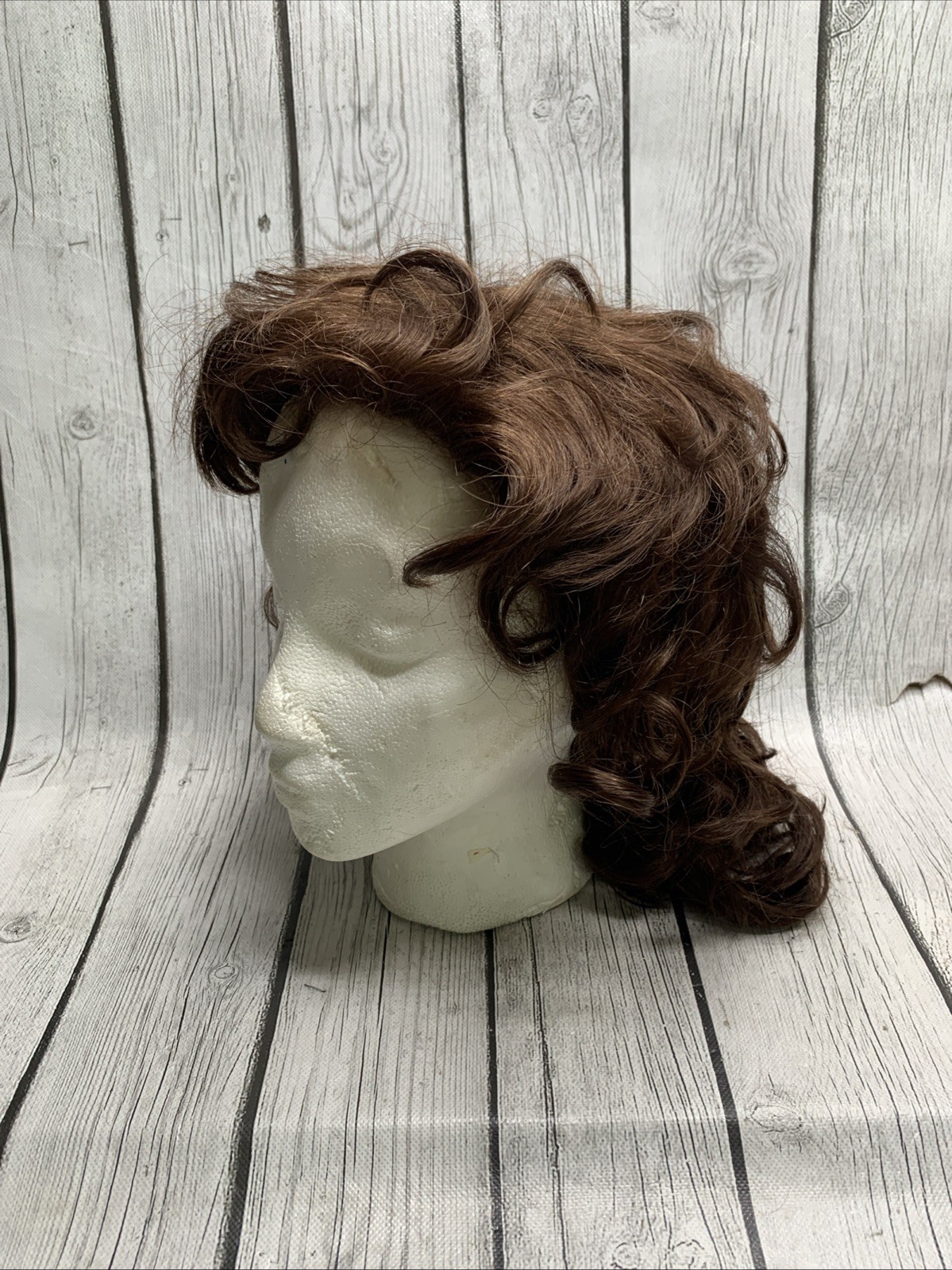 Vintage Aspen Wig Brown Waves/Curly Short