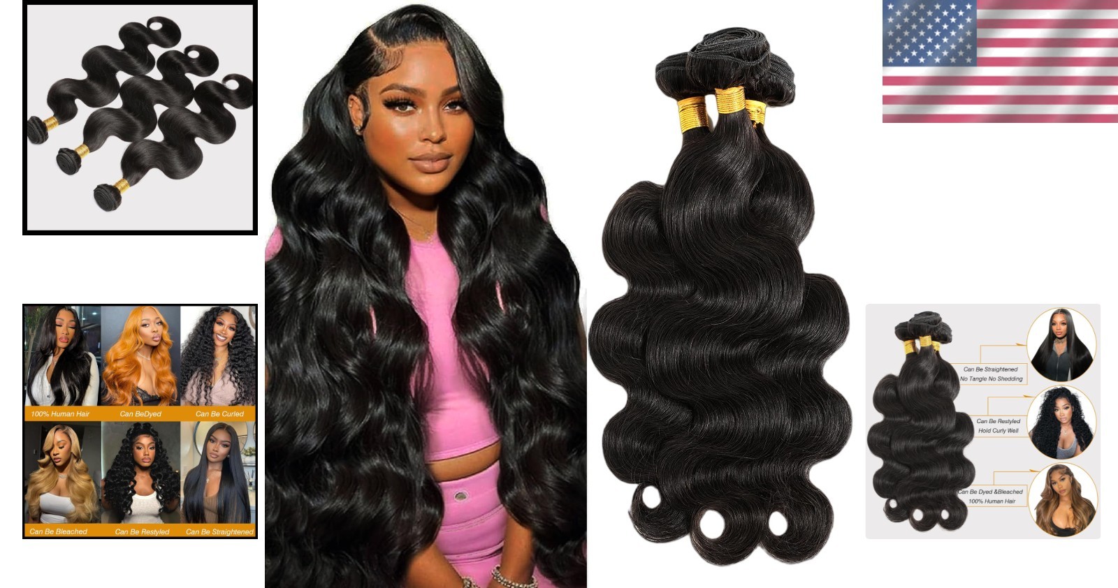 High Density Remy Human Hair Extensions 3 Bundle Pack
