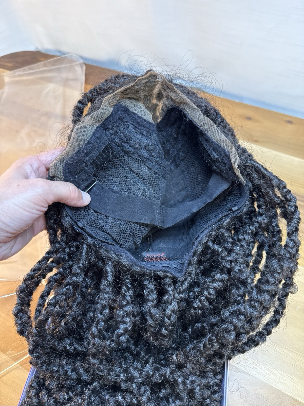 New Sensationnel Cloud 9 / 4X4 Braided Lace Wig Mermaid Box Braid 30″ Dark Brown