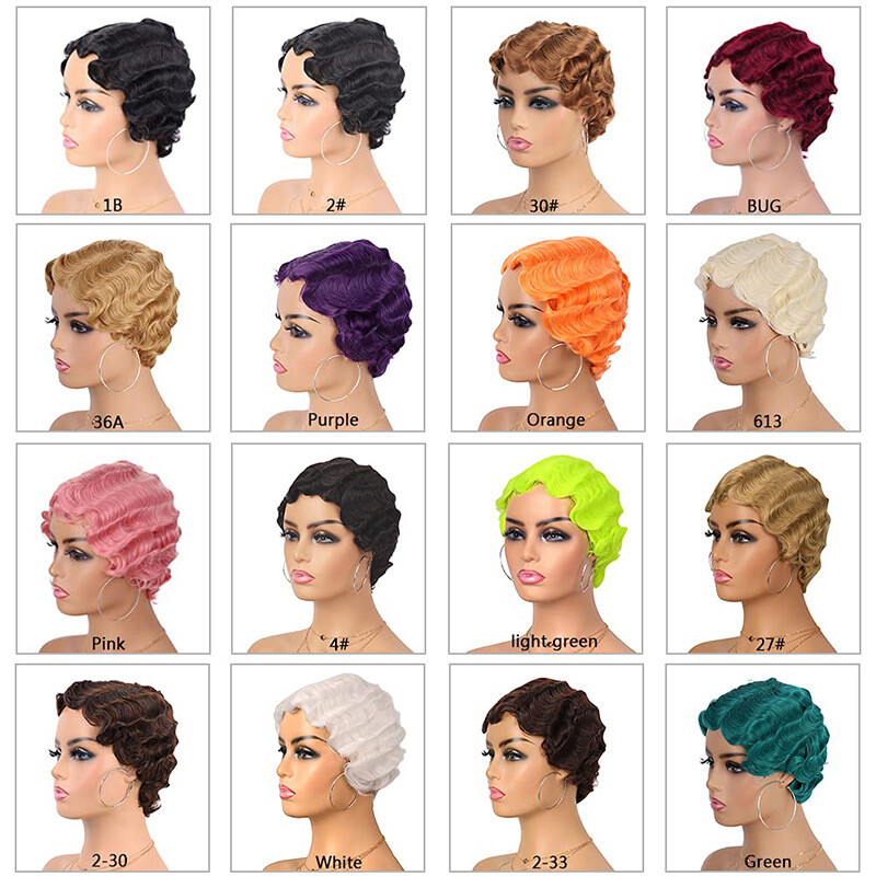 Retro Vintage Finger Wave Wigs for Lady Women Mommy 1920’s Party Wig Cosplay Wig
