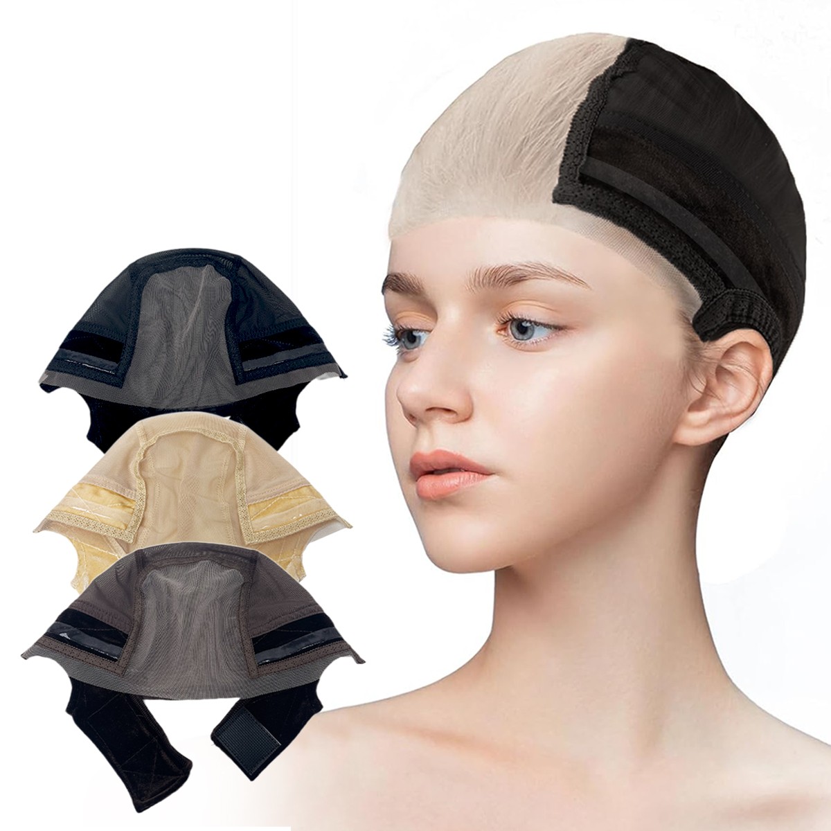 Lace wig grip cap adjustable, keeping wigs in place, Adjustable Grip, Reusable