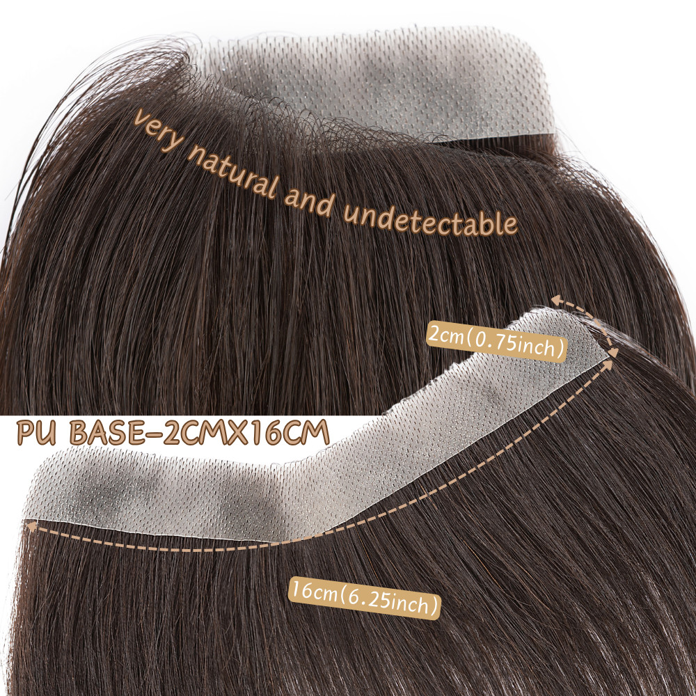 Hand-Tied Front Hairline Human Hair Patches Hairpiece Topper Full Lace For Women