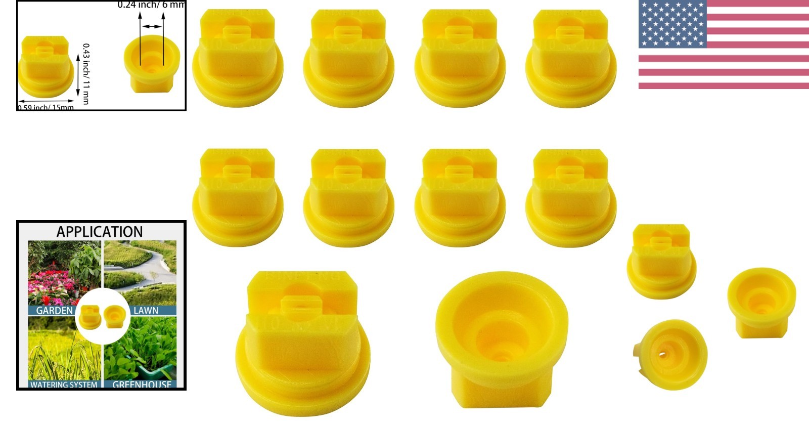 10pcs 110° Flat Fan Spray Nozzles – 0.2mm Tips for Efficient Cleaning & Cooling