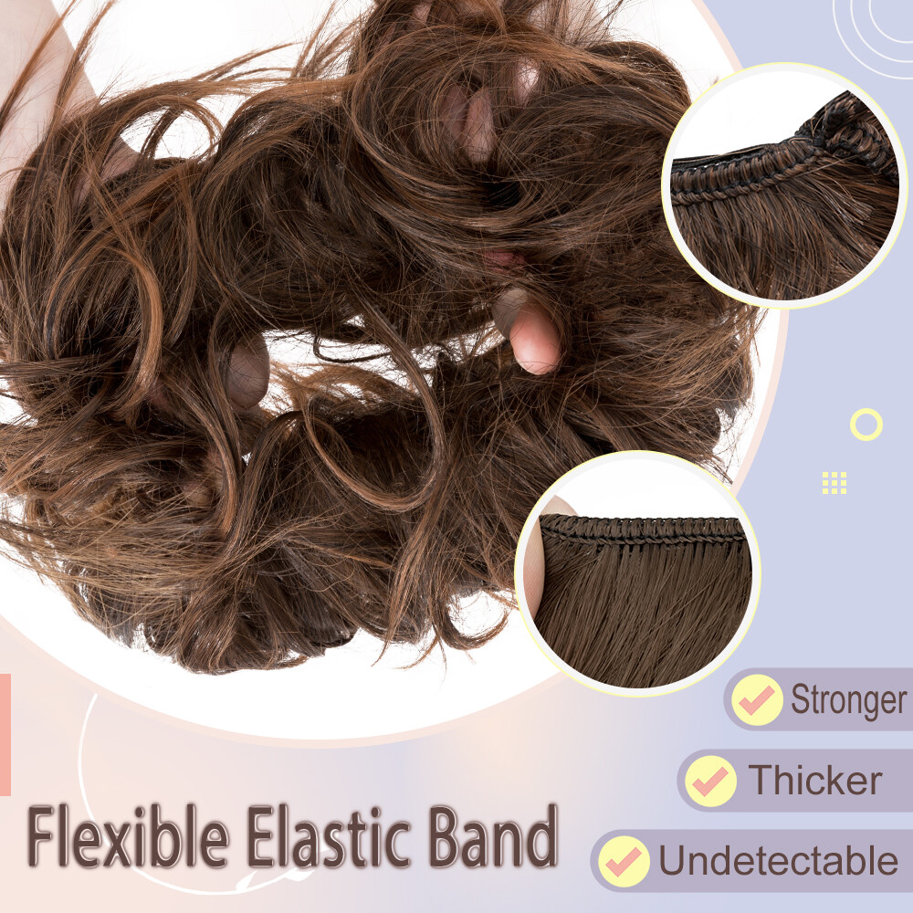 Extra Thick Messy Bun Piece Scrunchie Updo Rose Hair Extensions Natural As Human