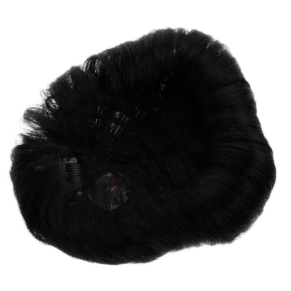 Men Short Synthetic Hair Wig Toupee Hairpiece 17.5X15.0X4.5 cm For Hair Loss