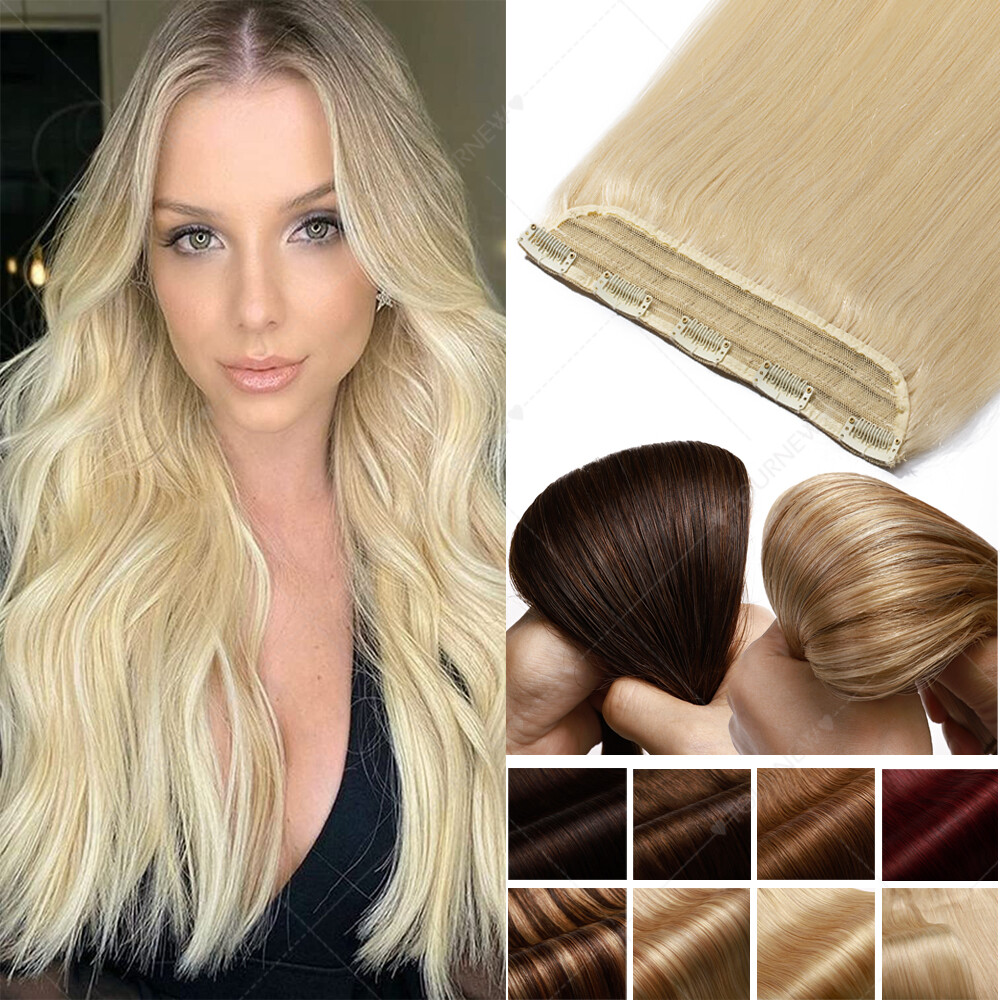 One Piece THICK Clip In Real Remy Human Hair Extensions 3/4Full Head 20 22 24 US