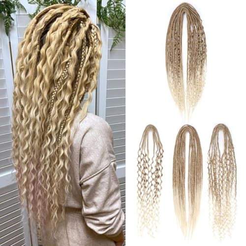 Double Ended 3 in 1 DE-24″-0.6cm(15 Dreads) Mixed Set Ombre Brownish Blonde