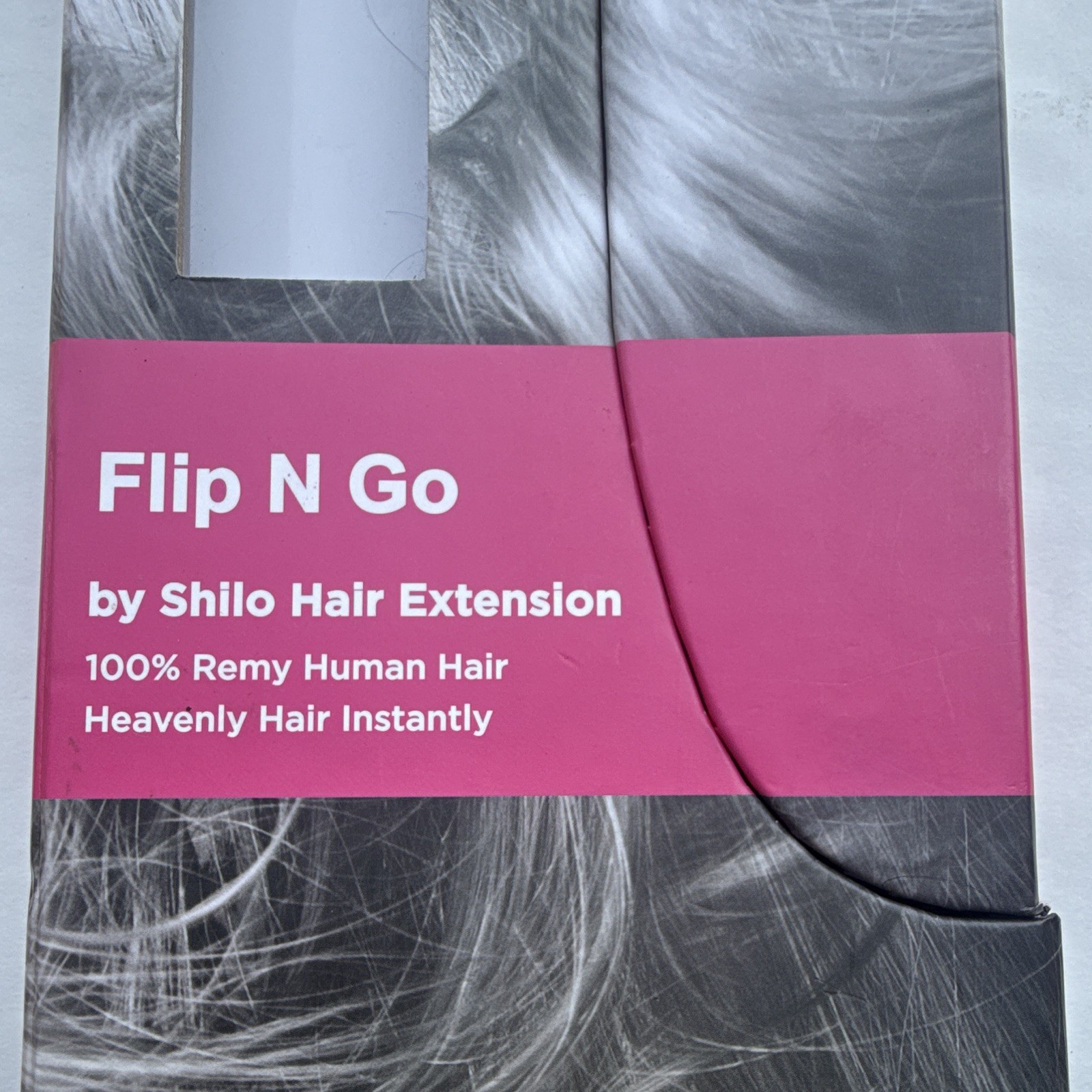 SHE Flip N Go Invisible Wire Remy Human Hair Extension Straight Black 14-16 in