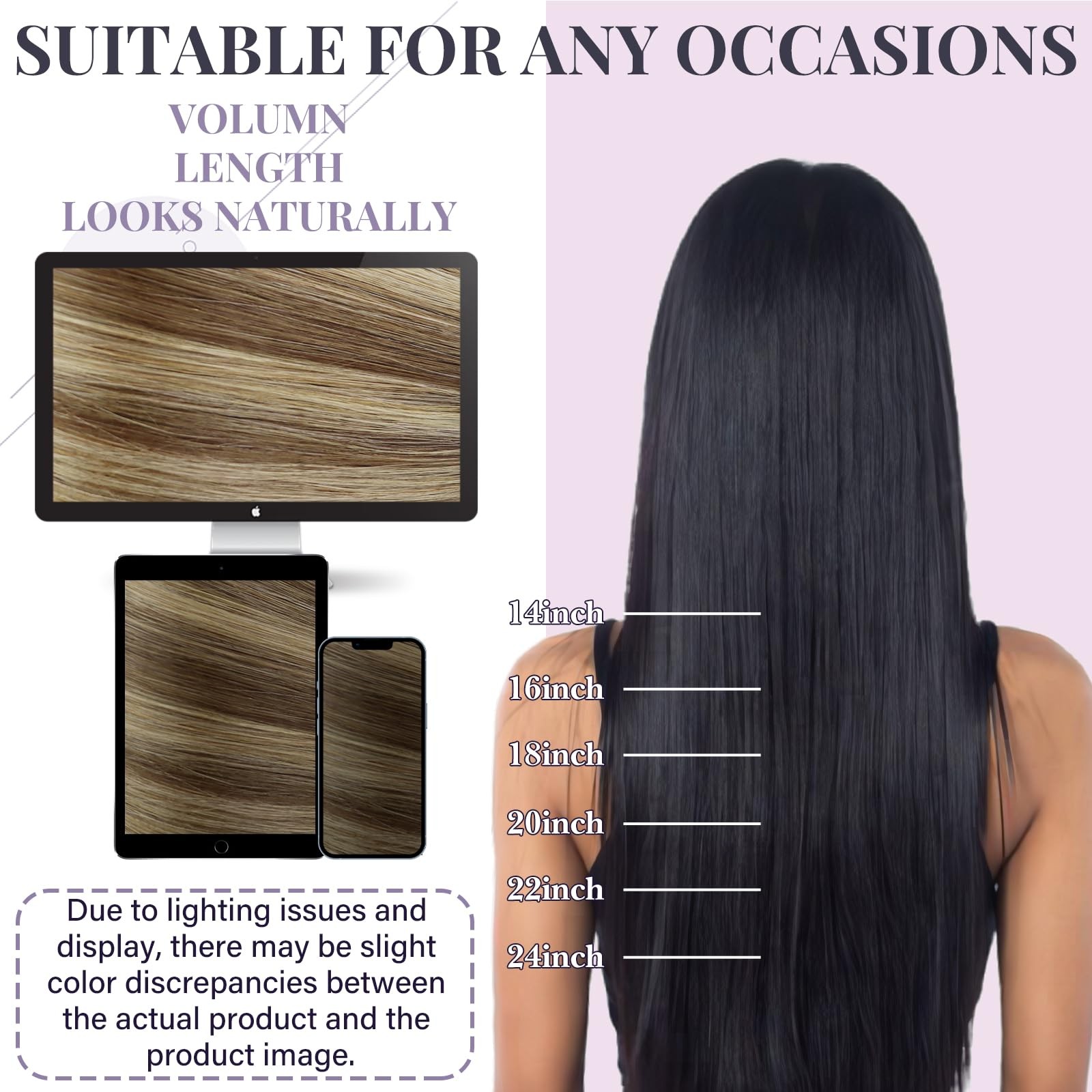 fshine 20 Inch 60 Gram Genius Weft Hair Extensions Human Hair Balayage Medium Br