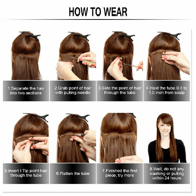 Invisible Nano Ring Tip Human Hair Extensions Double Drawn Thick Remy IndianHair