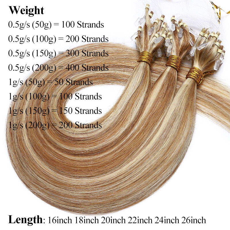Micro Ring Human Hair Extensions Microlink Loop Beads 100% Remy Hair Highlight