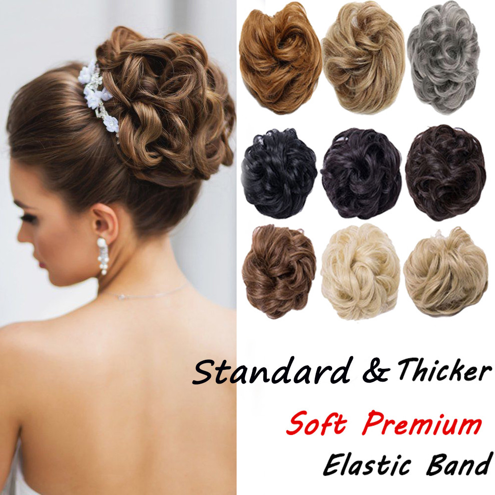 Synthetic Hair Elastic Scrunchie Bun Wrap For Wave Curly Hair Chignon Ponytail U