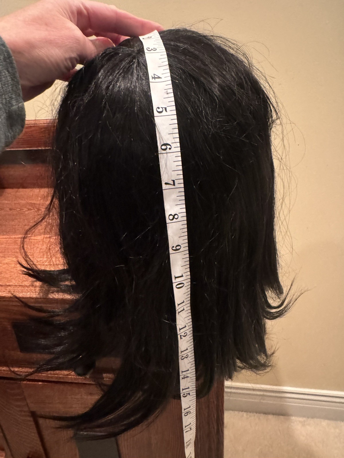 18-20” straight Human Hair Wig Natural Black see notes
