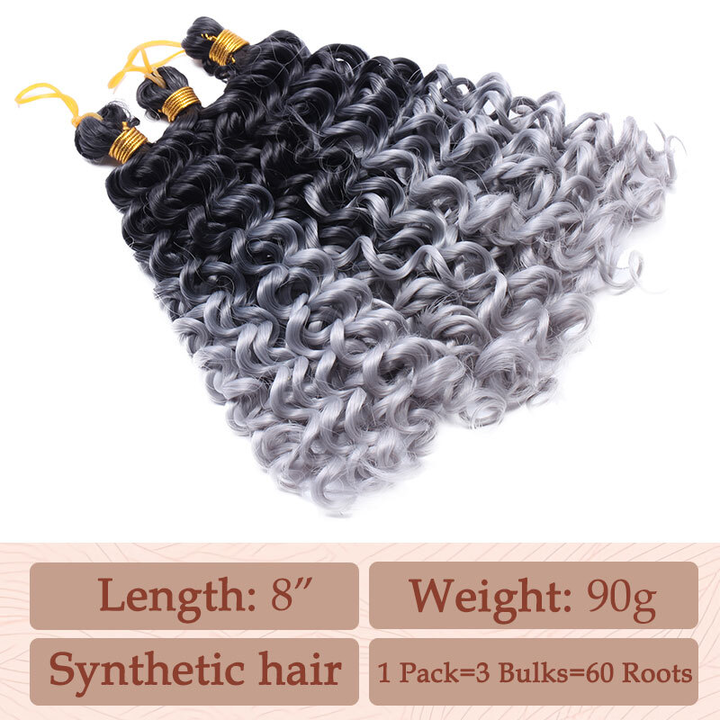 Women Deep Water Wave Crochet Braids Twist Hair Extension Afro Curly Kinky Hair