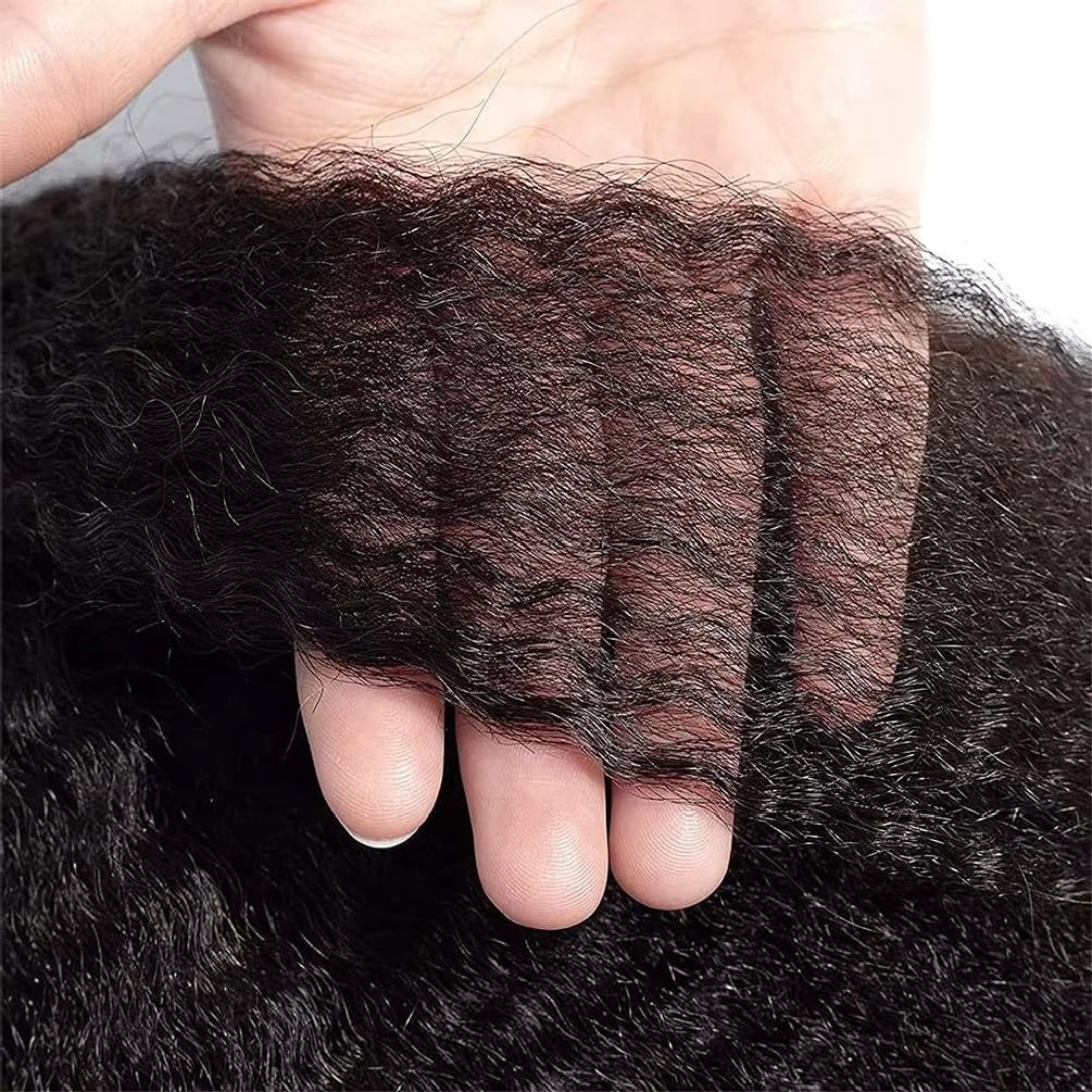 Aelinsi 12A Human Hair Kinky Straight Bundles 14 16 18 Inch 100 Unprocessed
