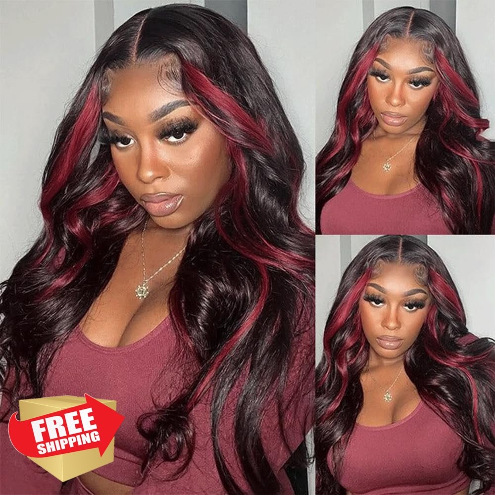 SUHKRPT 16 18 20 Inch Burgundy Highlight Bundles